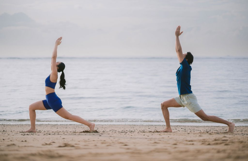 Boutique wellness resort with yoga pavilion and spa sanctuary, ideal example of the best area to stay in Bali for relaxation.