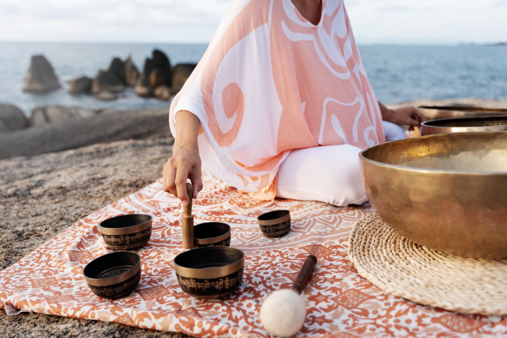 10 Best Wellness Activities in Sanur, Bali in 2026 28 Guided meditation class in a tranquil tropical garden, showcasing mindful wellness activities in Sanur Bali.