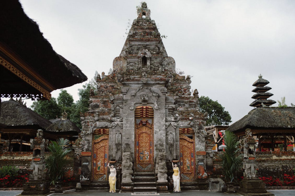 Travelers exploring Bajra Sandhi Monument in Denpasar