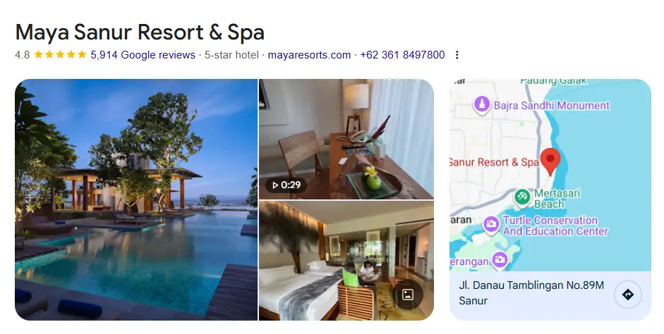 Tropical garden pathway at the best family resorts in Sanur Bali