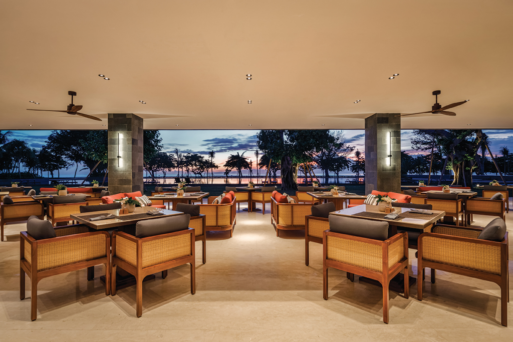 Beachfront morning dining at breakfast restaurants in Sanur Bali