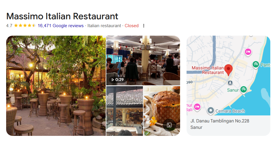 Cozy tropical atmosphere at cafes in Sanur