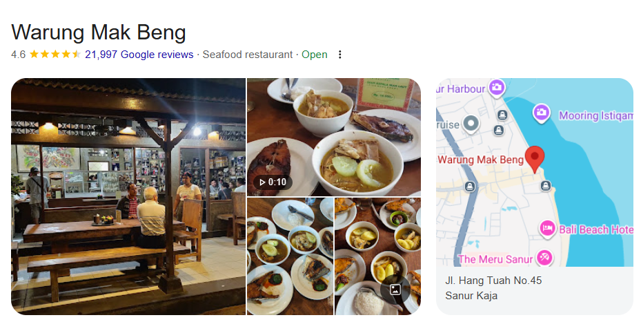 Authentic local cuisine at Indonesian restaurants in Sanur