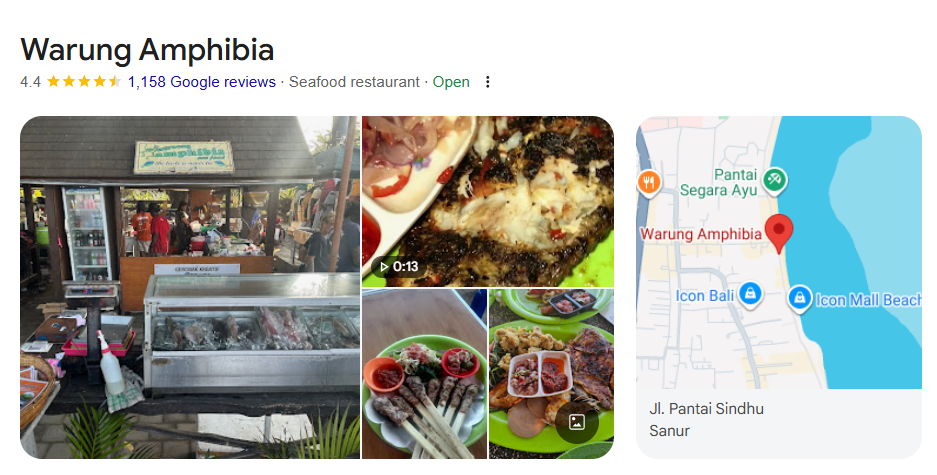 Traditional Balinese dishes served at Indonesian restaurants in Sanur