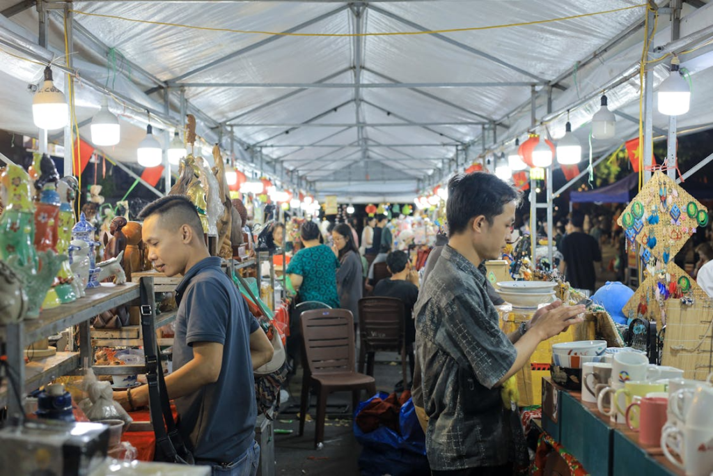 Local street food experience at the night market in Sanur Bali