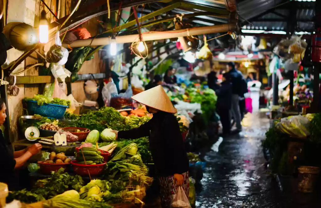 Traditional Balinese market showcasing popular things to do in Denpasar
