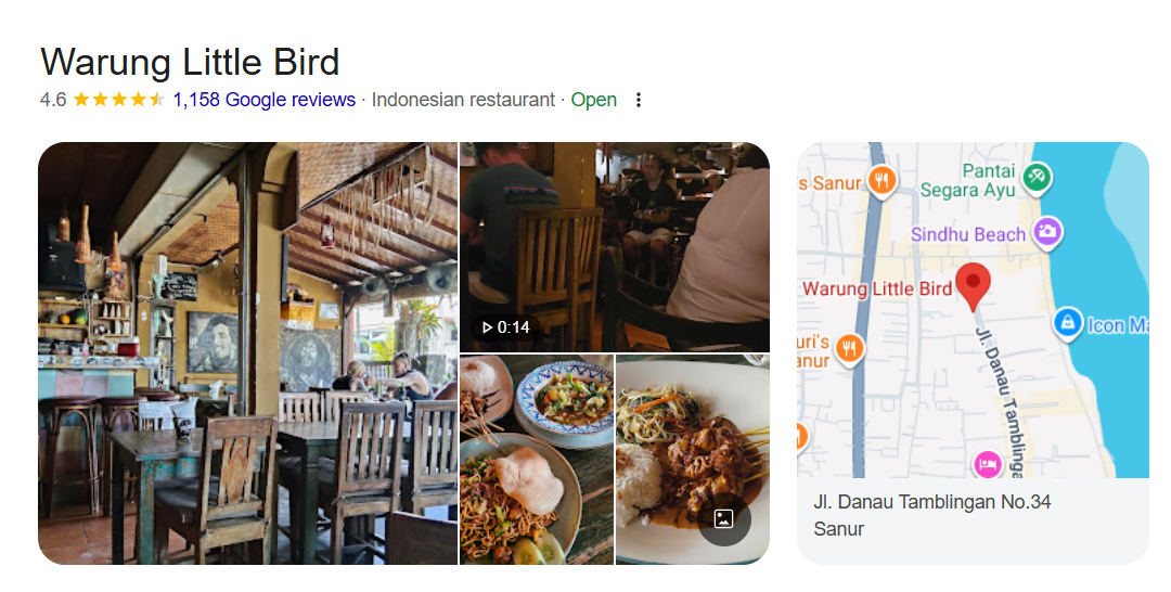 2026萨努尔印尼餐厅推荐:吃货必去的本地宝藏美食 14 Warung Little Bird — Jalan Danau Tamblingan