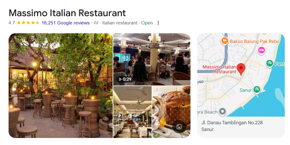 【2026年最新】バリ島サヌールのおすすめレストラン10選 16 Massimo Italian Restaurant