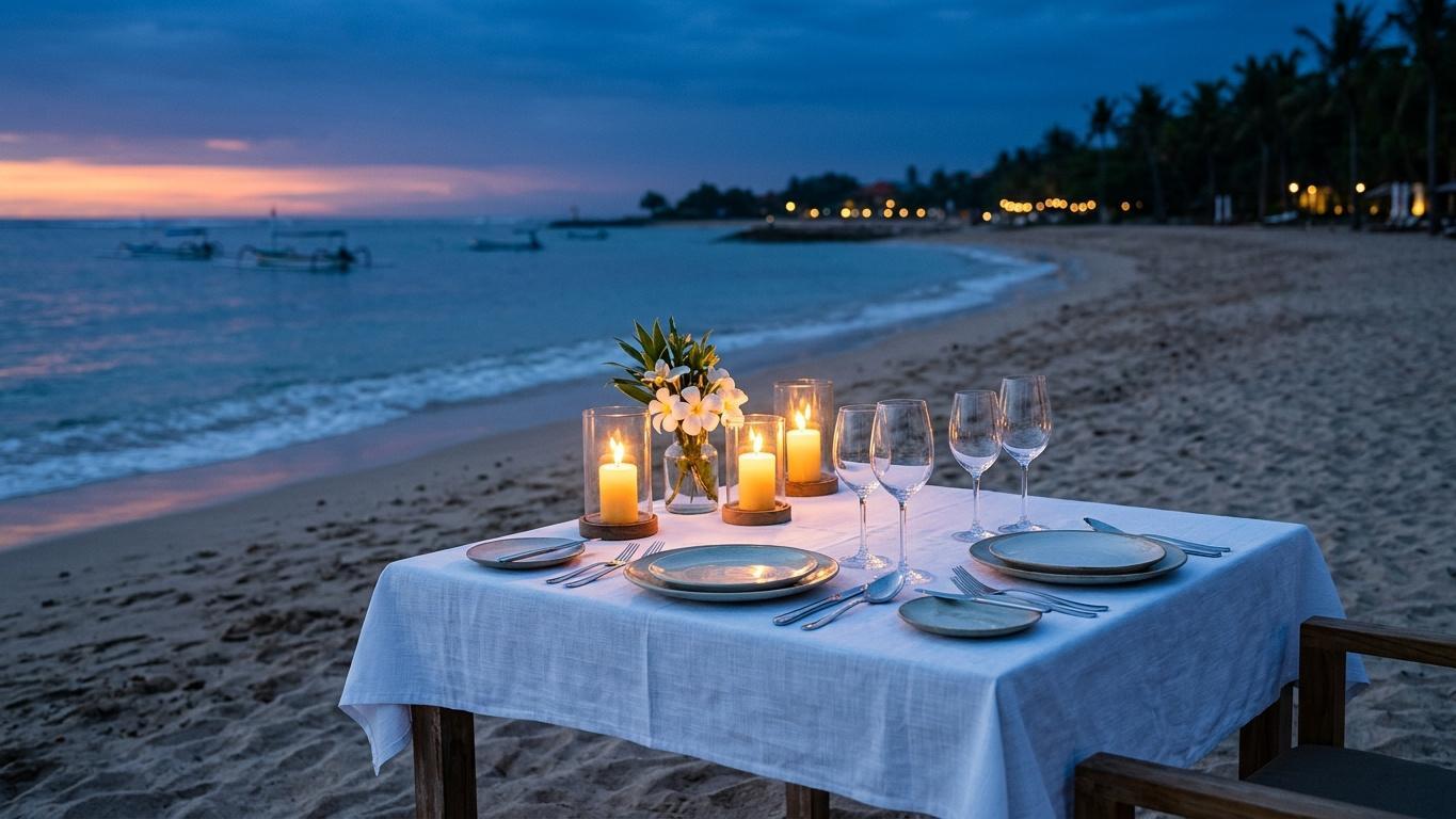 Honeymoon Resorts in Sanur Bali 2026: Romantic Getaway Guide 27 A Private Beach Dinner